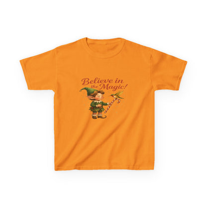 Believe in the Magic Elf & Dino Christmas Kids Tee