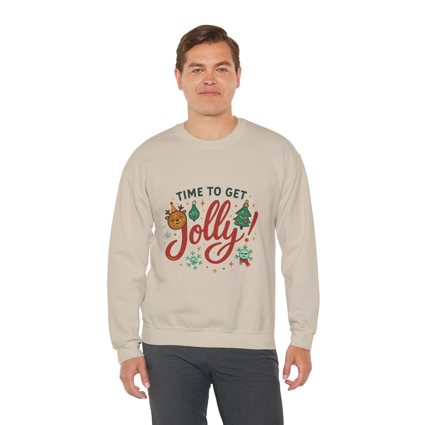 Holiday Sweatshirt - "Time to Get Jolly!" Christmas Crewneck