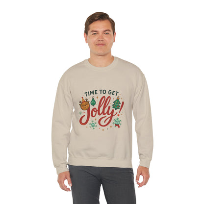 Holiday Sweatshirt - "Time to Get Jolly!" Christmas Crewneck