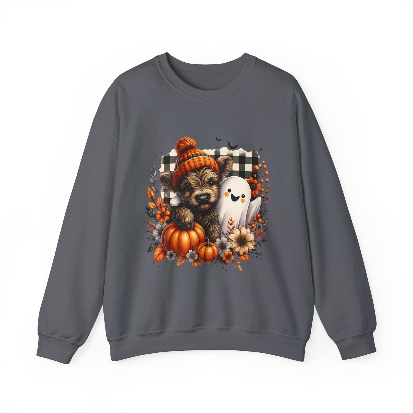Cute Halloween Dog & Ghost Crewneck Sweatshirt