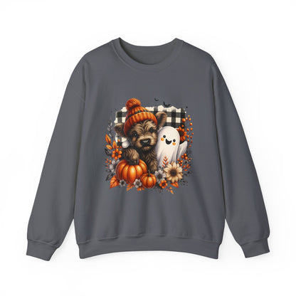 Cute Halloween Dog & Ghost Crewneck Sweatshirt