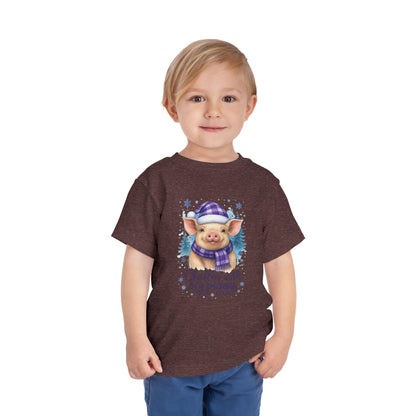 Chillin' Piggy Toddler Christmas Tee