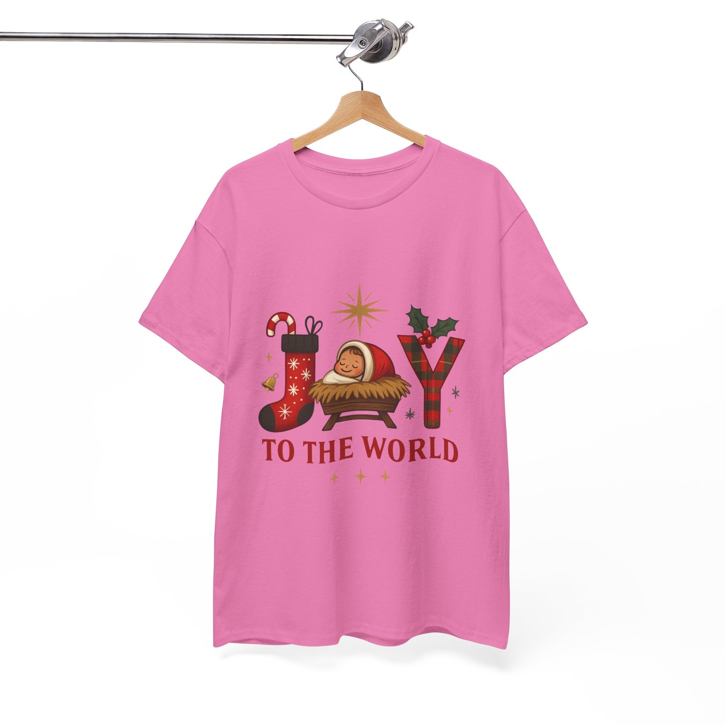 Christmas Joy Unisex Tee with Baby Jesus Illustration