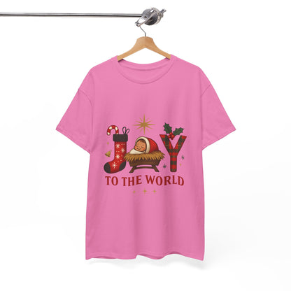 Christmas Joy Unisex Tee with Baby Jesus Illustration