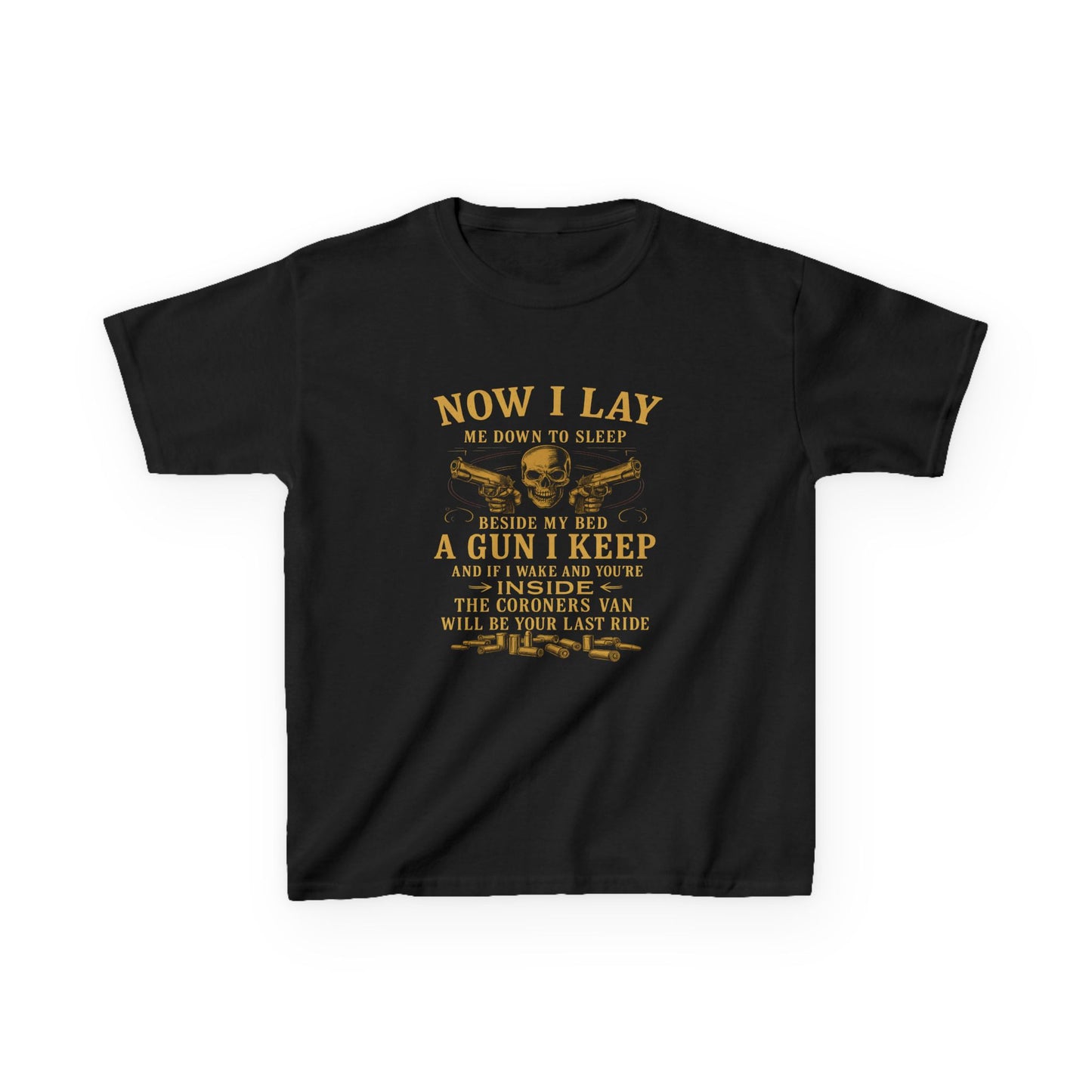 Now I Lay Me Down: Skull & Guns Kids Tee
