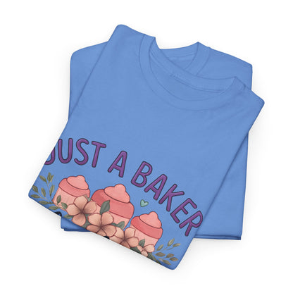 Baking Lover Tee with Cupcake and Rolling Pin Design