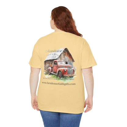 Rustic Farmhouse Unisex Tee, Country Style Shirt, Vintage Truck Tee, Back to Nature Apparel, Ideal Gift for Farm Lovers