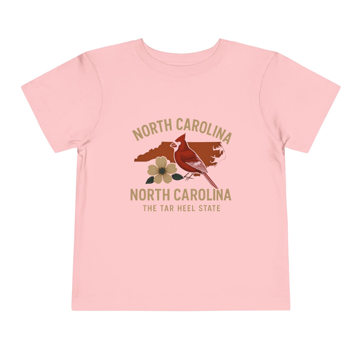 Toddler Tee - NC Cardinal and Dogwood Flower Design