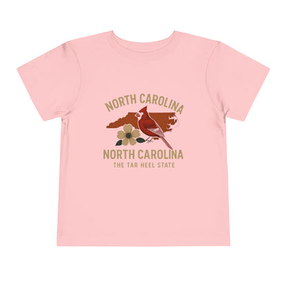 Toddler Tee - NC Cardinal and Dogwood Flower Design