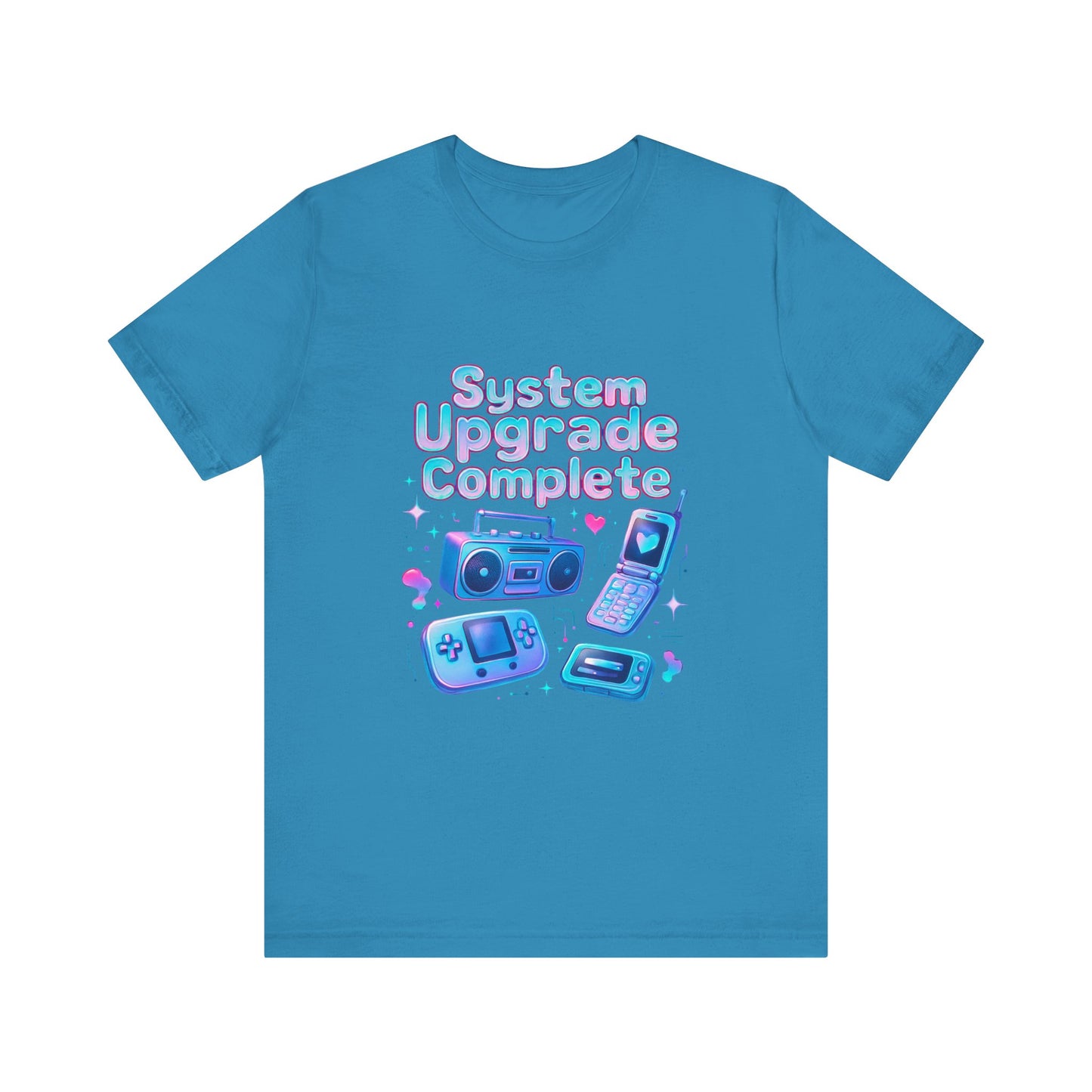 System Upgrade Complete Retro Gaming Tee — Cute Pastel Gameboy & Console Design