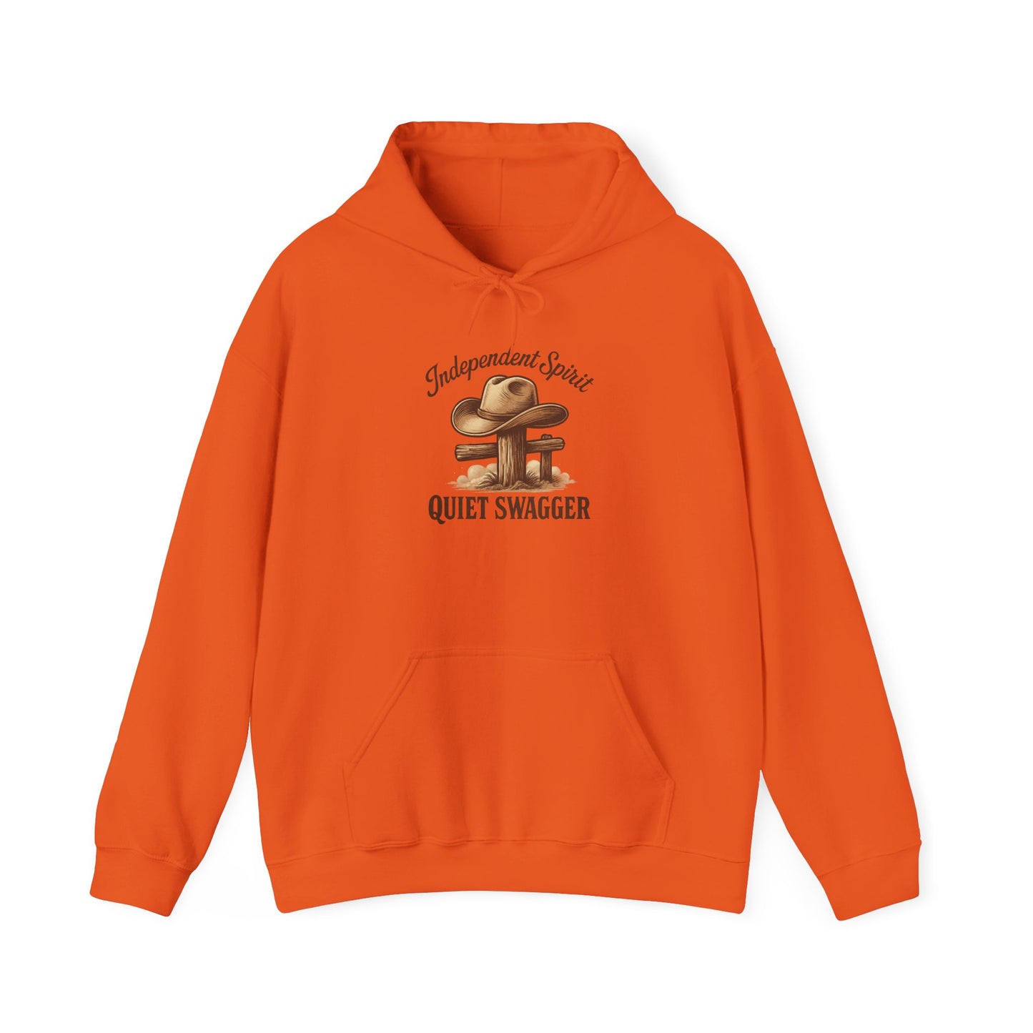 Quiet Swagger Hoodie – "Independent Spirit" Cowboy Hat Graphic Pullover