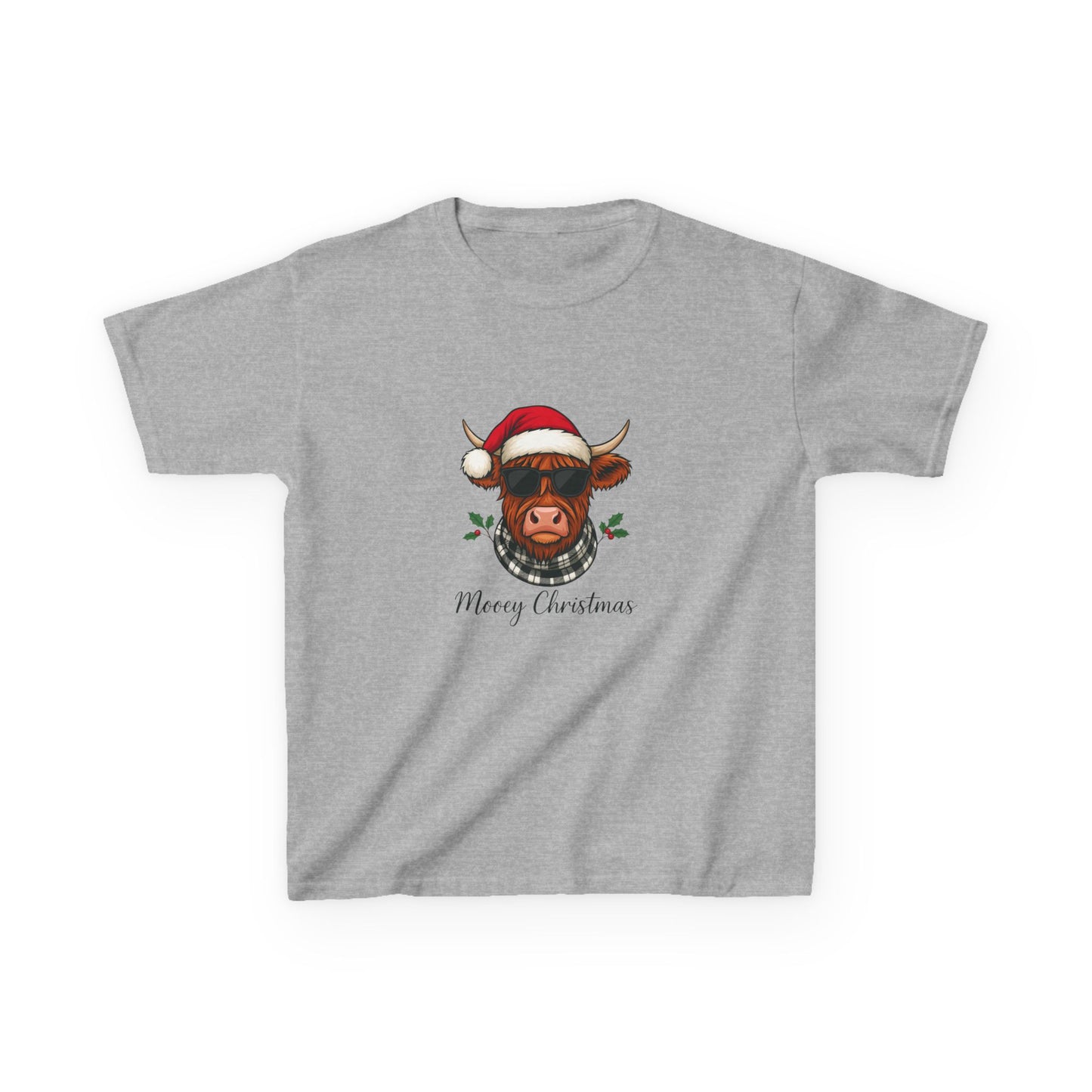 Moovey Christmas Highland Cow Kids Tee