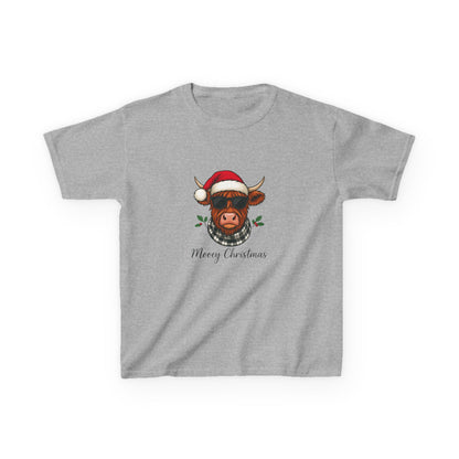 Moovey Christmas Highland Cow Kids Tee