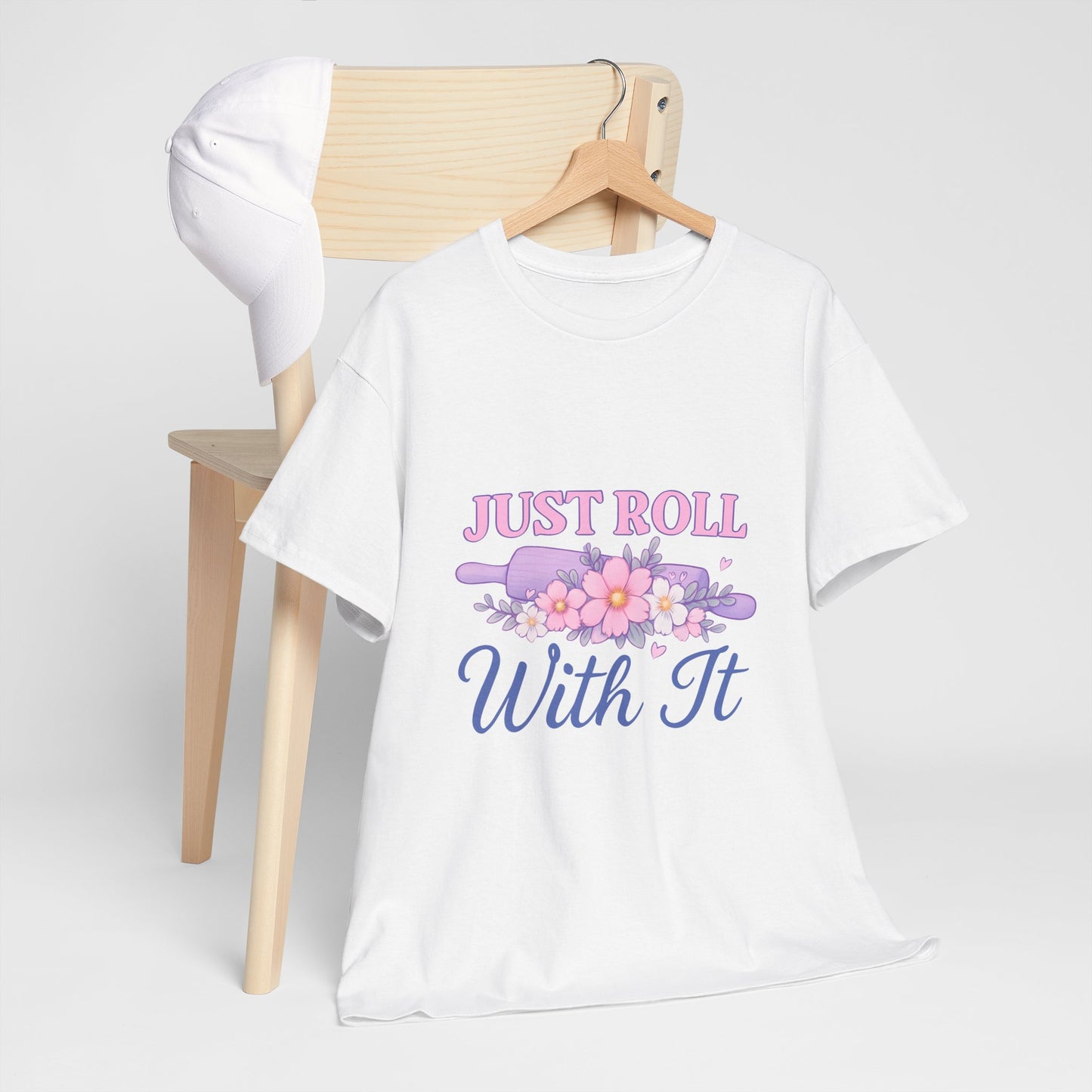 Floral Tee 'Just Roll With It'