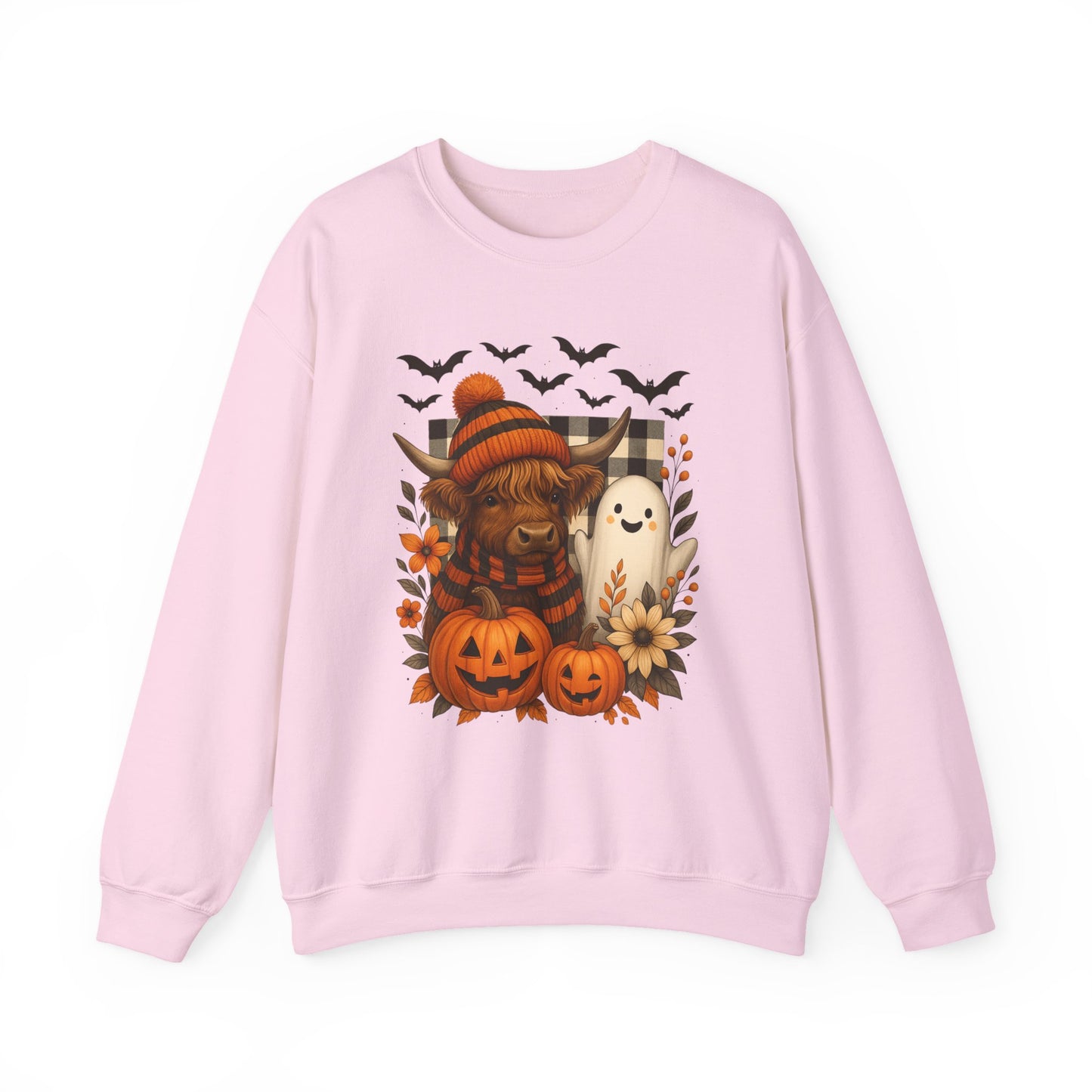 Happy Halloween Cow & Ghost Crewneck Sweatshirt