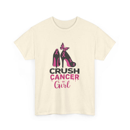 Crush Cancer Girl Tee: High Heels, Pink Ribbon, Hope