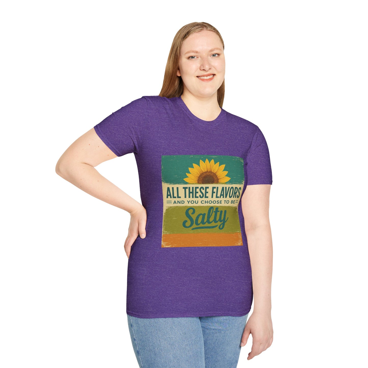 Sunflower Salty T-Shirt: Unisex Softstyle Tee for Sunshine Lovers, Casual Wear, Birthday Gift, Summer Vibes, Relaxed Style