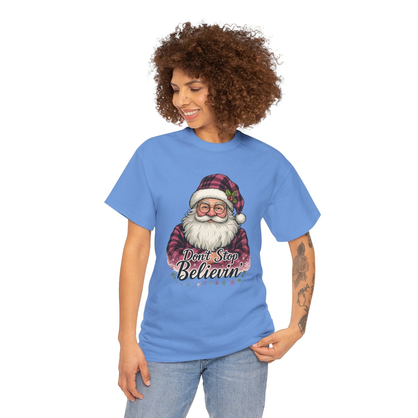 Don't Stop Believin' Santa - Holiday Tee
