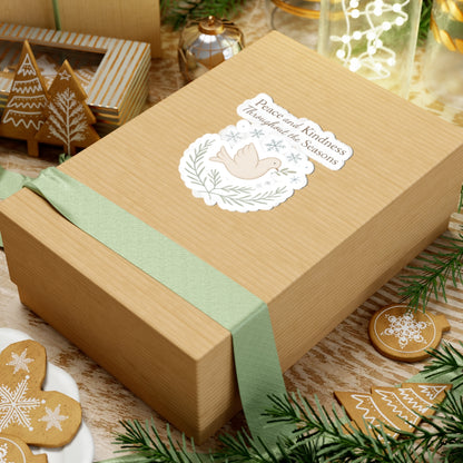 Peace and Kindness Dove Sticker — Kiss-Cut Inspirational Laptop Sticker