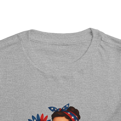 Toddler Tee All American Girl Patriotic Floral Shirt
