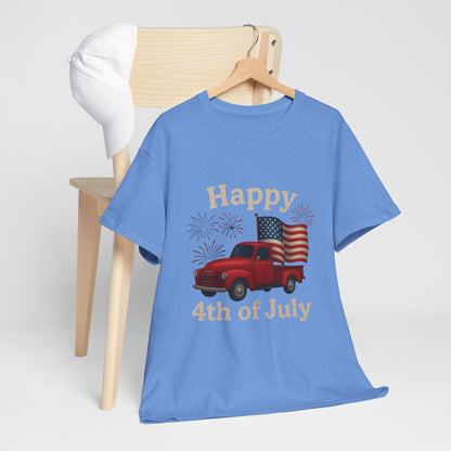 🚙 Happy 4th of July Truck Tee – Patriotic Vintage Pickup Shirt