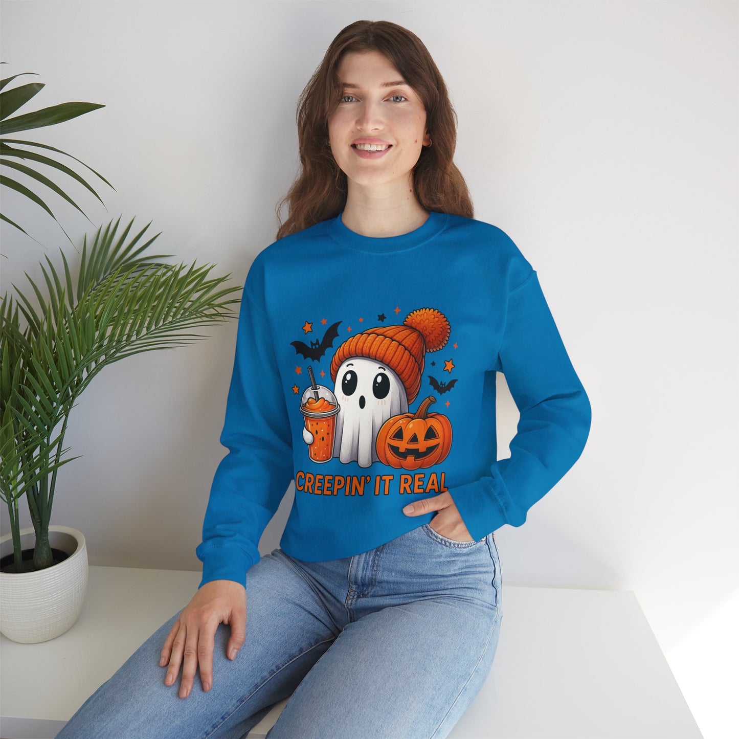 Creepin' It Real Ghost Halloween Sweatshirt