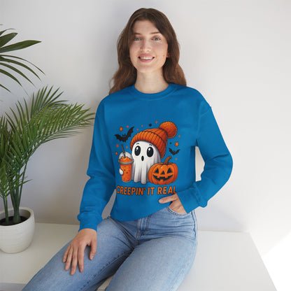 Creepin' It Real Ghost Halloween Sweatshirt