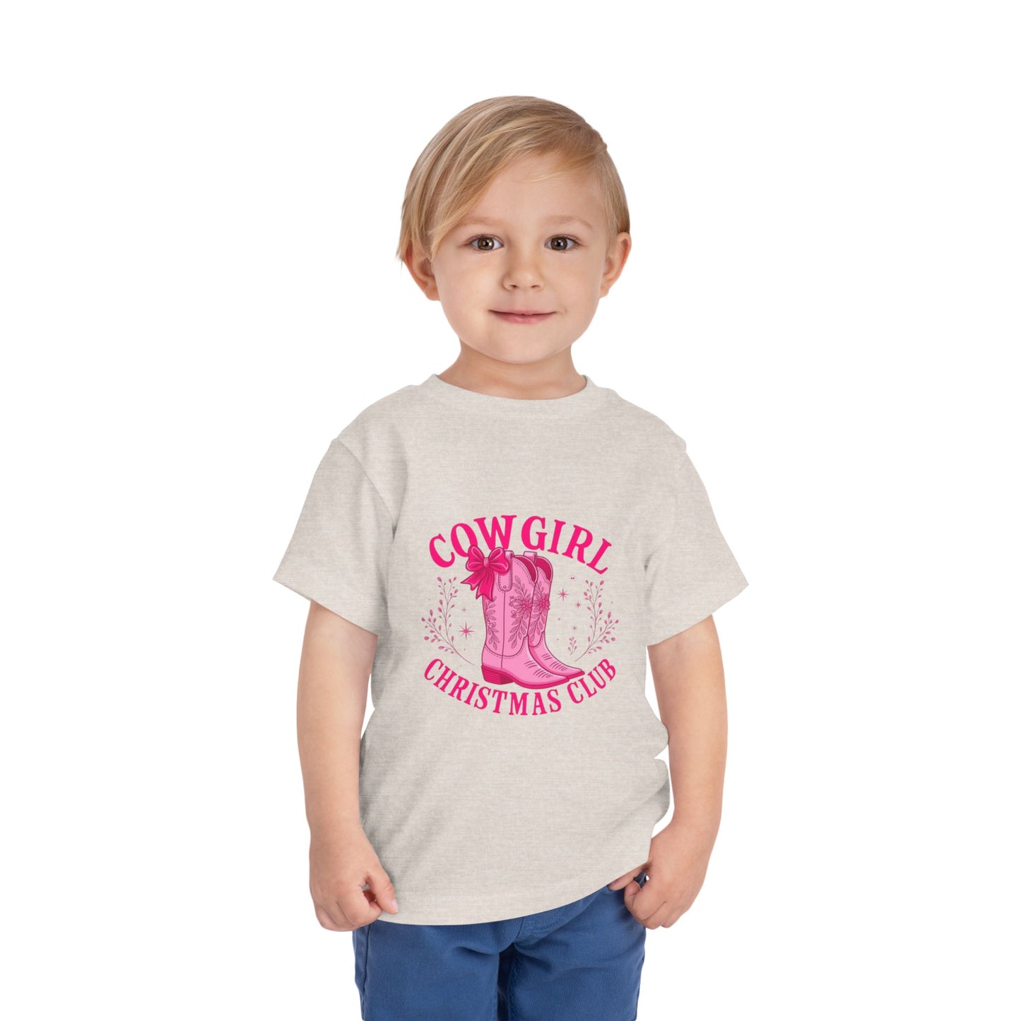 Cowgirl Christmas Club Tee - Pink Retro Holiday Shirt