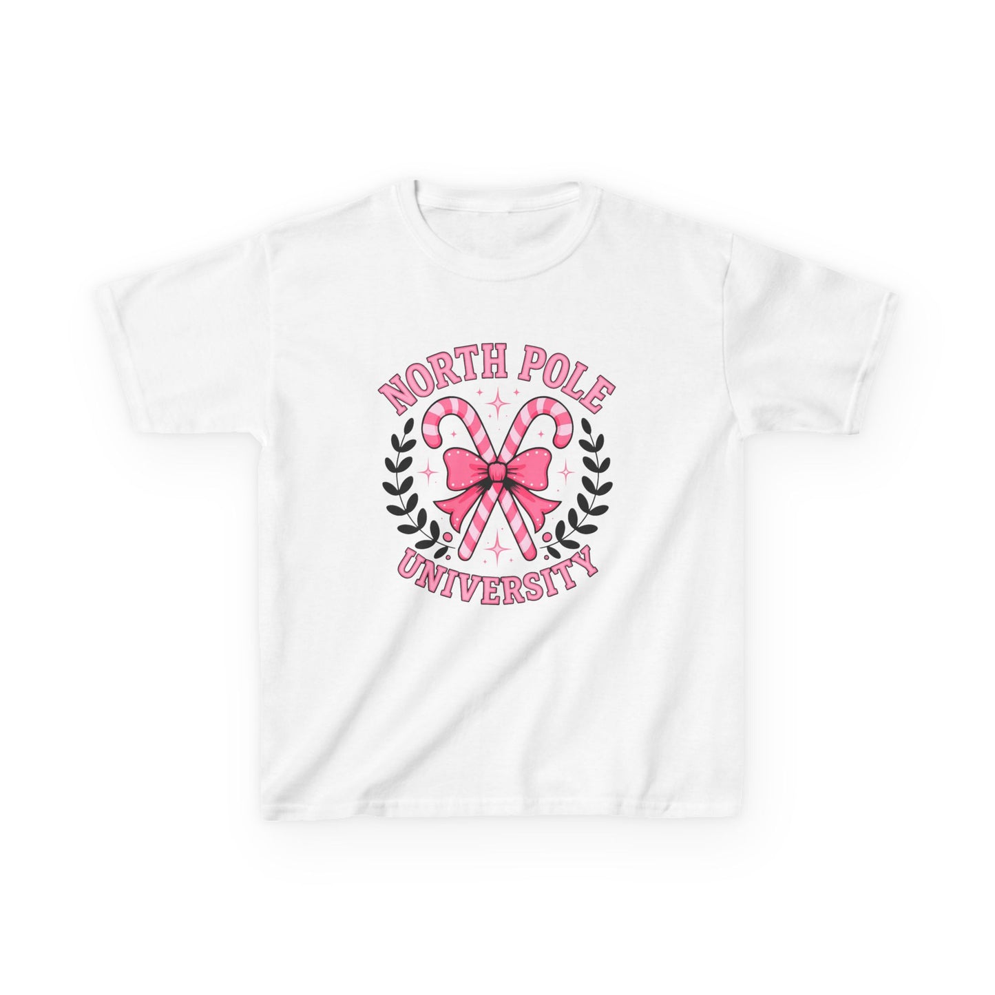 North Pole University Dino Christmas Kids Tee