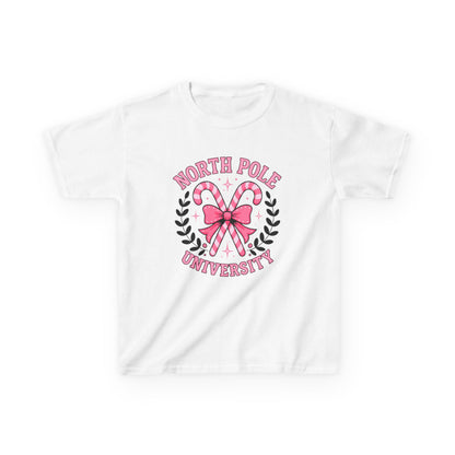 North Pole University Dino Christmas Kids Tee