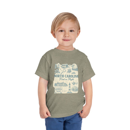 Toddler Tee - NC Landmarks Vintage First in Flight Design