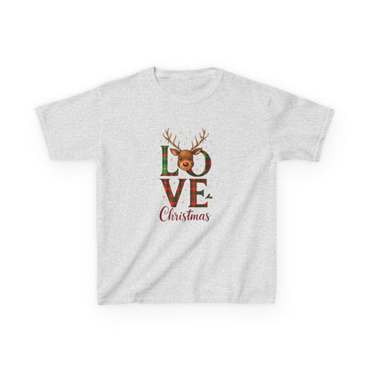 Love Christmas Dinosaur Kids Tee - Holiday Fun!