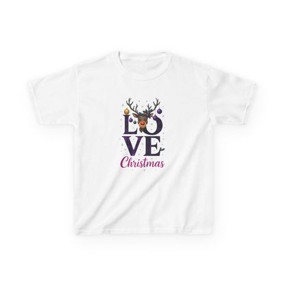 Love Reindeer Christmas Dinosaur Kids Tee