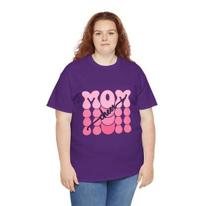 MOM Cheer – Pink Bubble Letter Spirit Tee