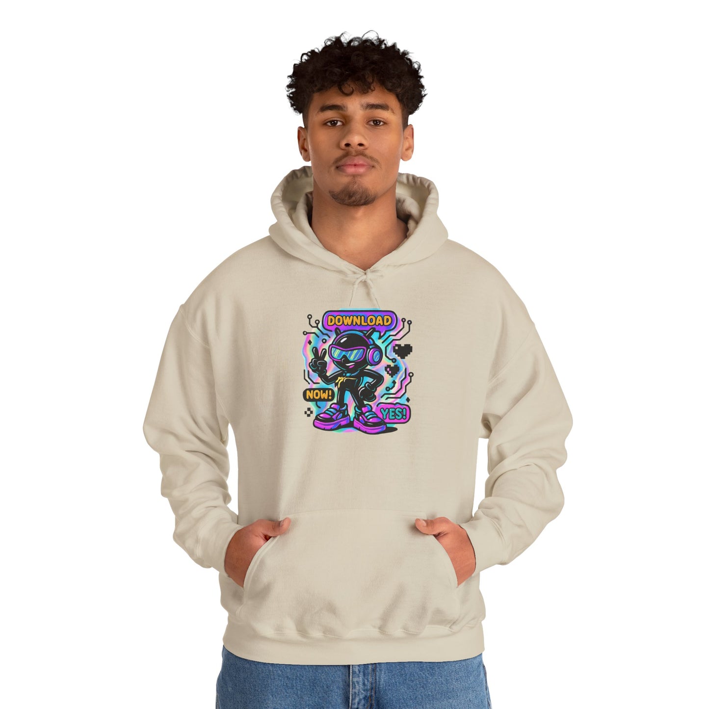 Psychedelic Alien Skate Hoodie — "Down Lord" Neon Graphic Pullover