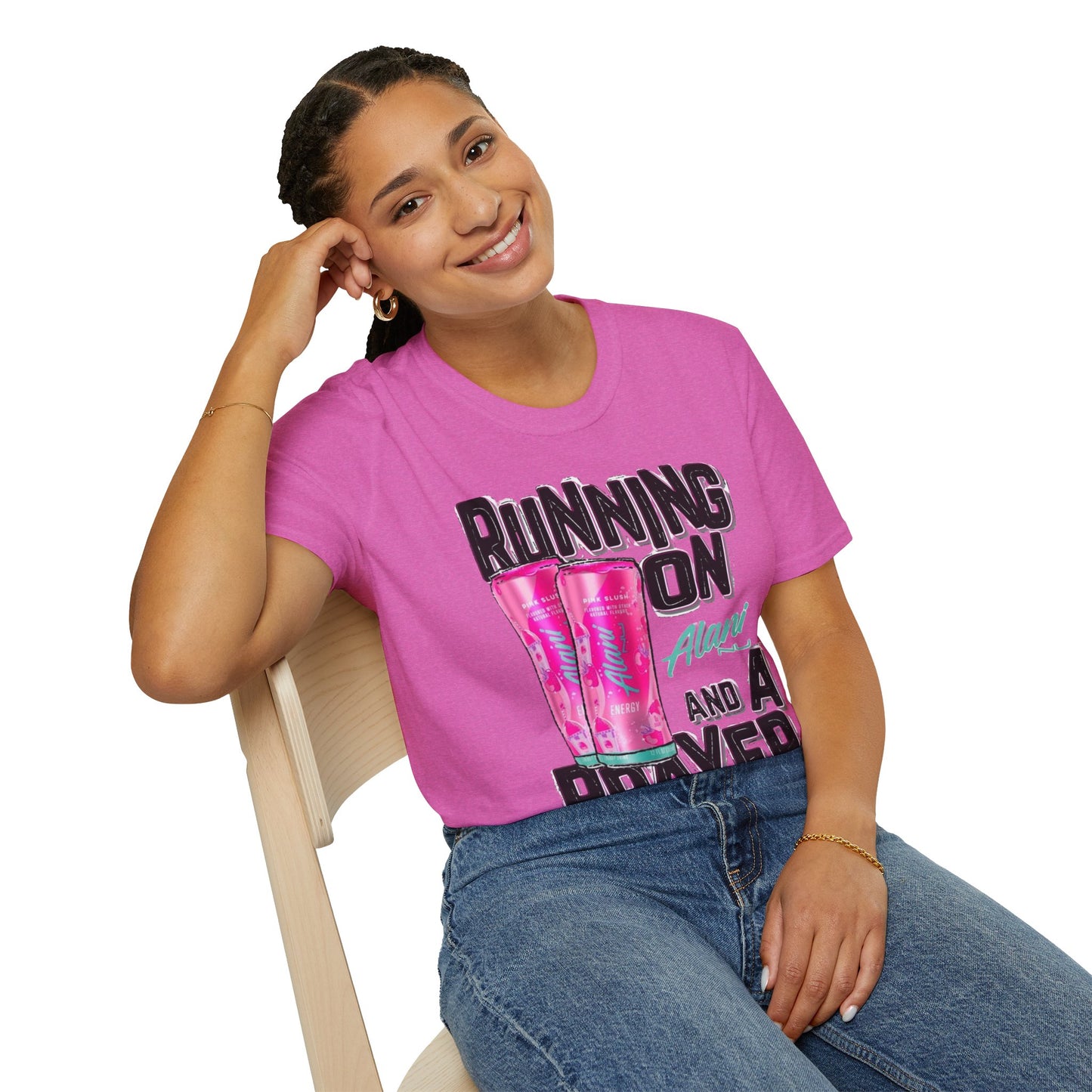 Running on a Prayer T-Shirt, Unisex Graphic Tee, Fun Casual Wear, Gift for Friends, Everyday Style, Faith-Inspired Apparel