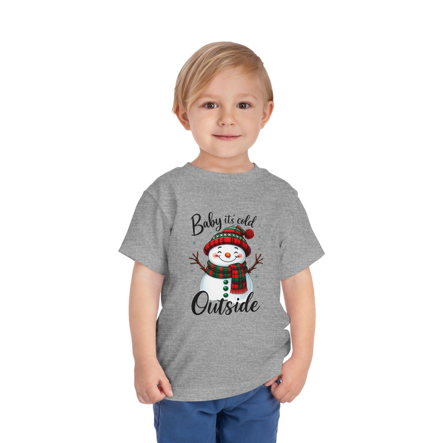 Baby It's Cold Outside Snowman Toddler Christmas Tee