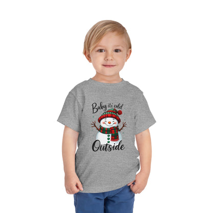Baby It's Cold Outside Snowman Toddler Christmas Tee