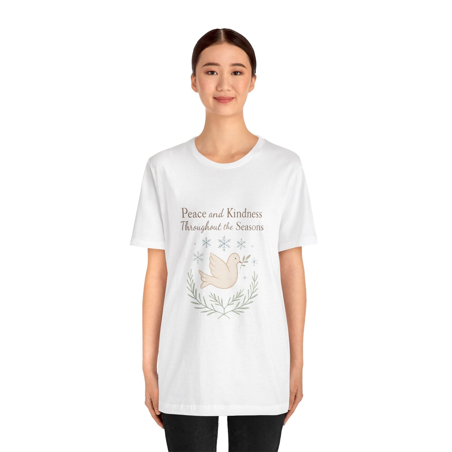 Peace and Kindness Dove Tee — 'Peace and Kindness Throughout the Seasons' Inspirational T-Shirt