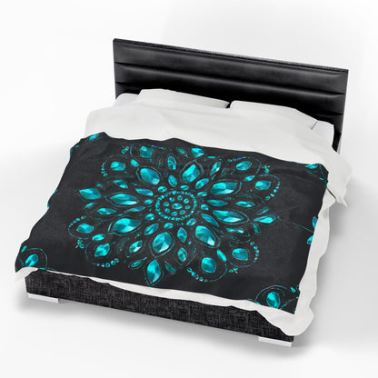 Luxe Velveteen Plush Blanket - Cozy Home Decor, Mandala Design, Gift for Her, Perfect for Winter, Soft Throw Blanket