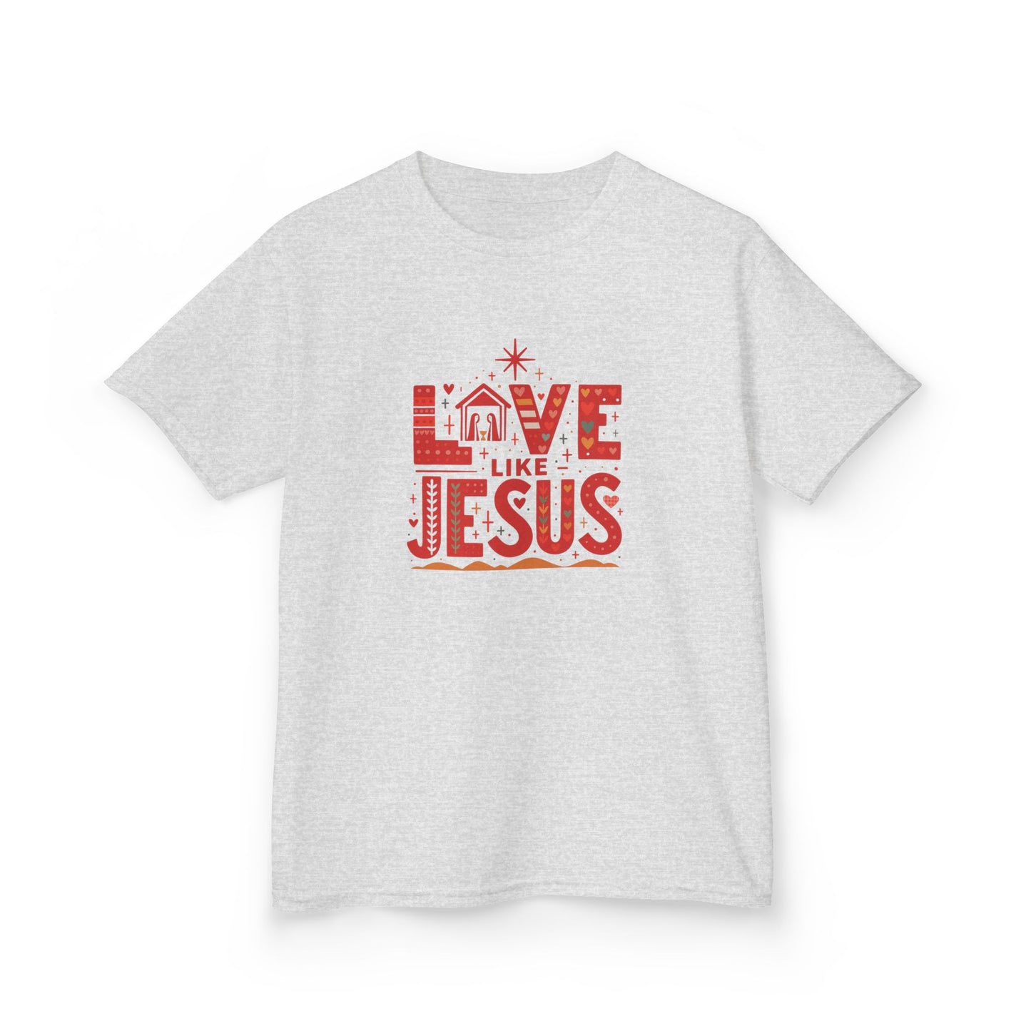 Love Like Jesus Christmas Dinosaur Kids Tee