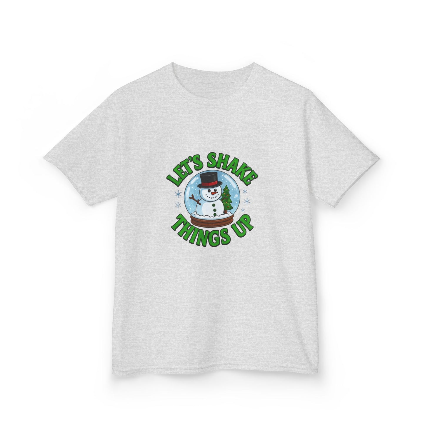 Snowman Dino Globe Kids Christmas Tee