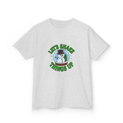 Snowman Dino Globe Kids Christmas Tee