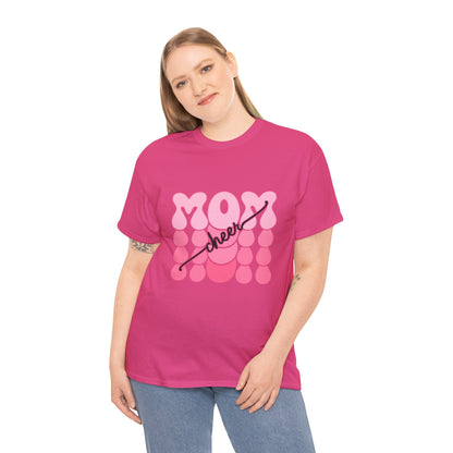 MOM Cheer – Pink Bubble Letter Spirit Tee