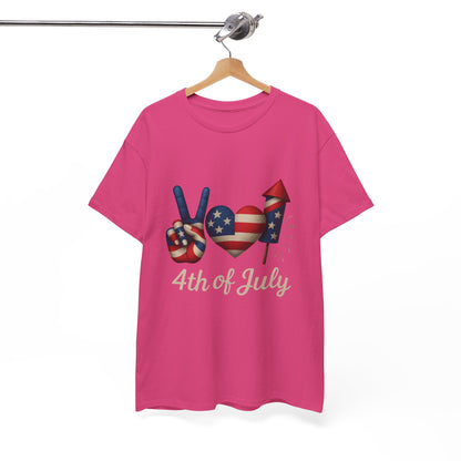 Peace Love Fireworks Tee – Patriotic 4th of July Shirt