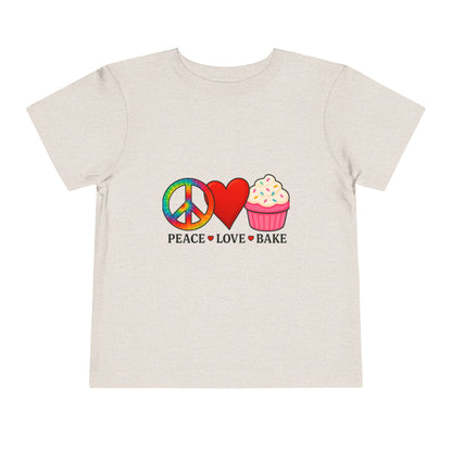 Peace Love Bake Toddler Christmas Tee