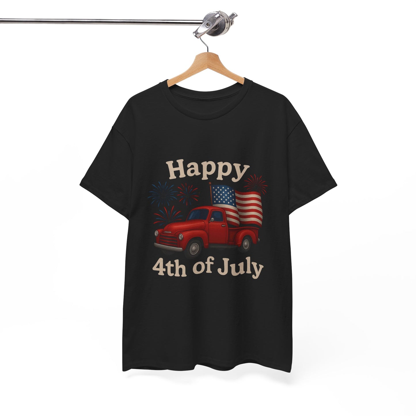 🚙 Happy 4th of July Truck Tee – Patriotic Vintage Pickup Shirt