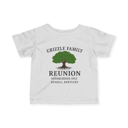 Grizzle Family Reunion Infant Tee, Baby Tee, Personalized Family Shirt, Cute Kid's Apparel, Gift for New Parents, Celebration Outfit