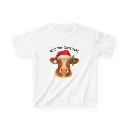 Moo-rry Christmas Dino Tee - Kids Holiday Shirt