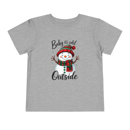 Baby It's Cold Outside Snowman Toddler Christmas Tee